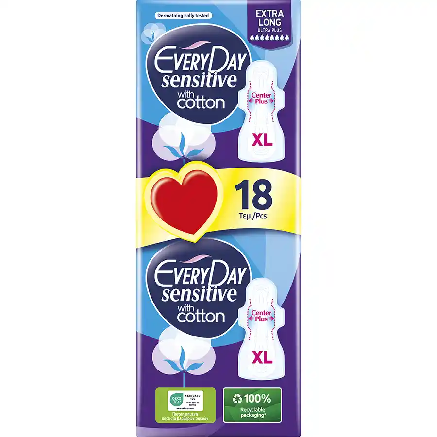 Every Day Sensitive Σερβιέτες Extra Long Ultra Plus Economy 18τεμ.