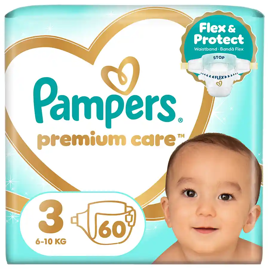 Pampers Premium Care Πάνες Νo3 (6-10kg.) Jumbo Pack 60τεμ. 