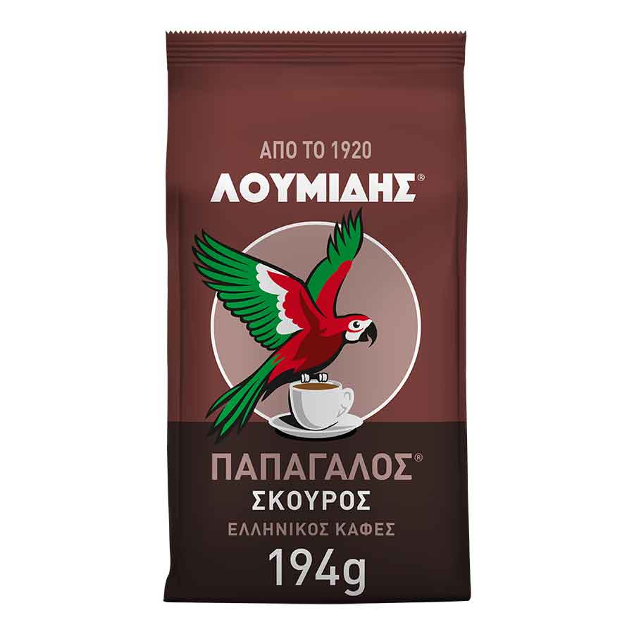 Λουμίδης Παπαγάλος Καφές Ελληνικός Σκούρος 194γρ.