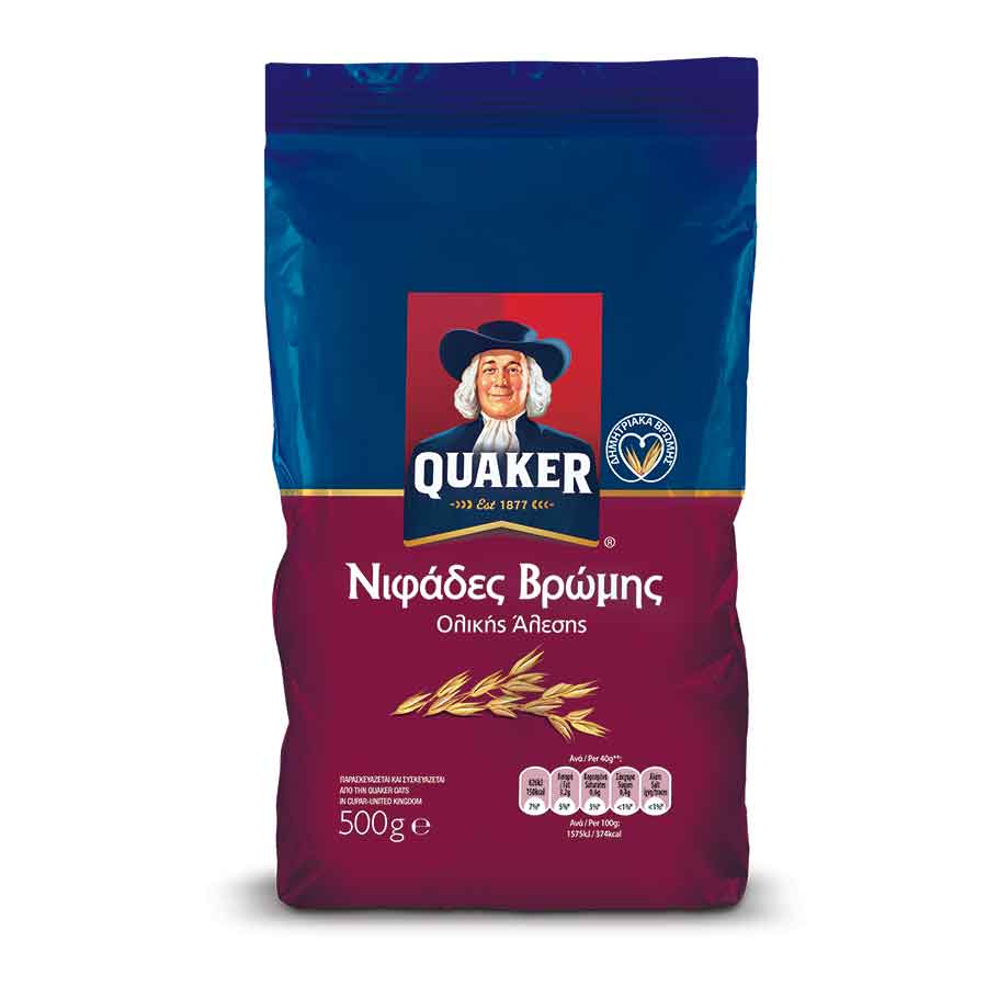 Quaker Νιφάδες Βρώμης Ολικής Άλεσης 500γρ.