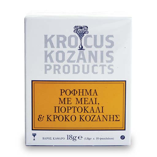 Krocus Kozanis Ρόφημα Με Μέλι Πορτοκάλι & Κρόκο Κοζάνης 10x1,8γρ.