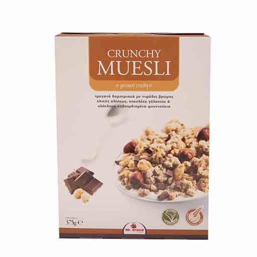 MrGrand Crunchy Muesli Δημητριακά Σοκολάτα & Φουντούκι 375γρ.