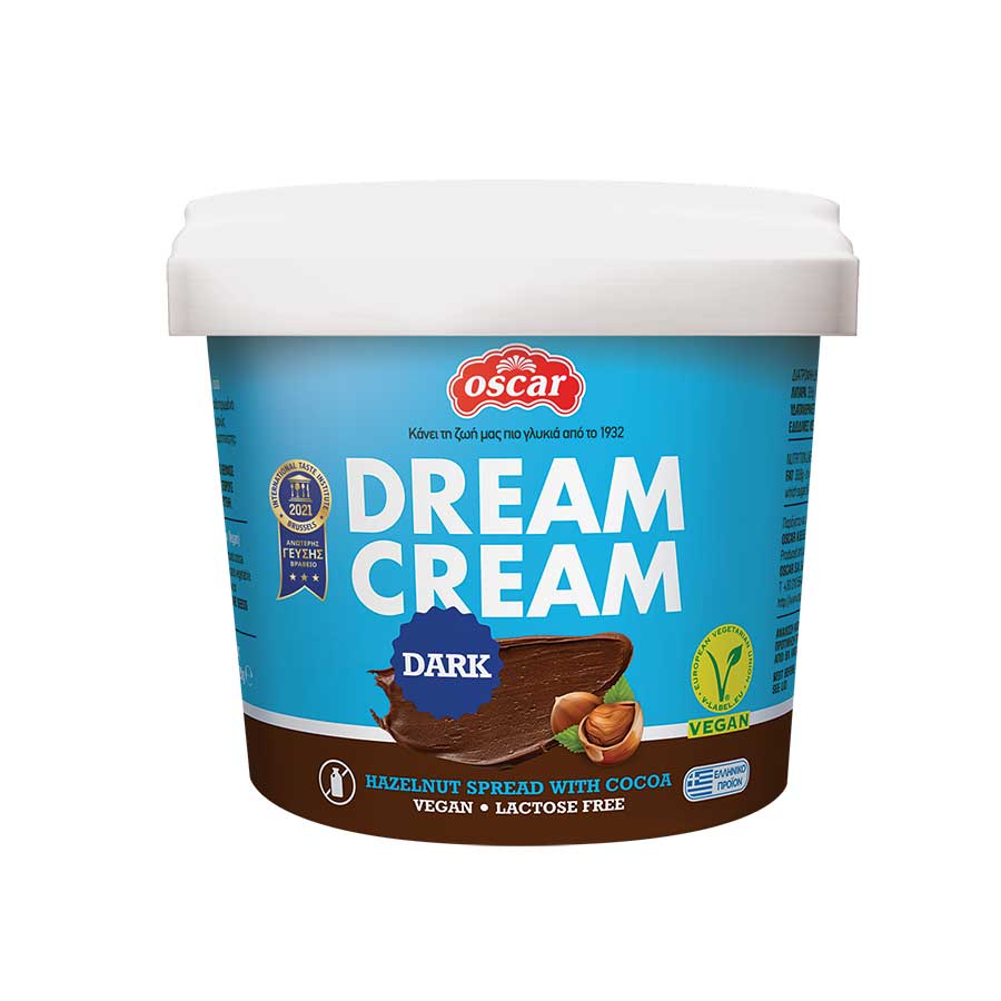 Oscar Dream Cream Πραλίνα Φουντουκιού Dark Vegan 320γρ.