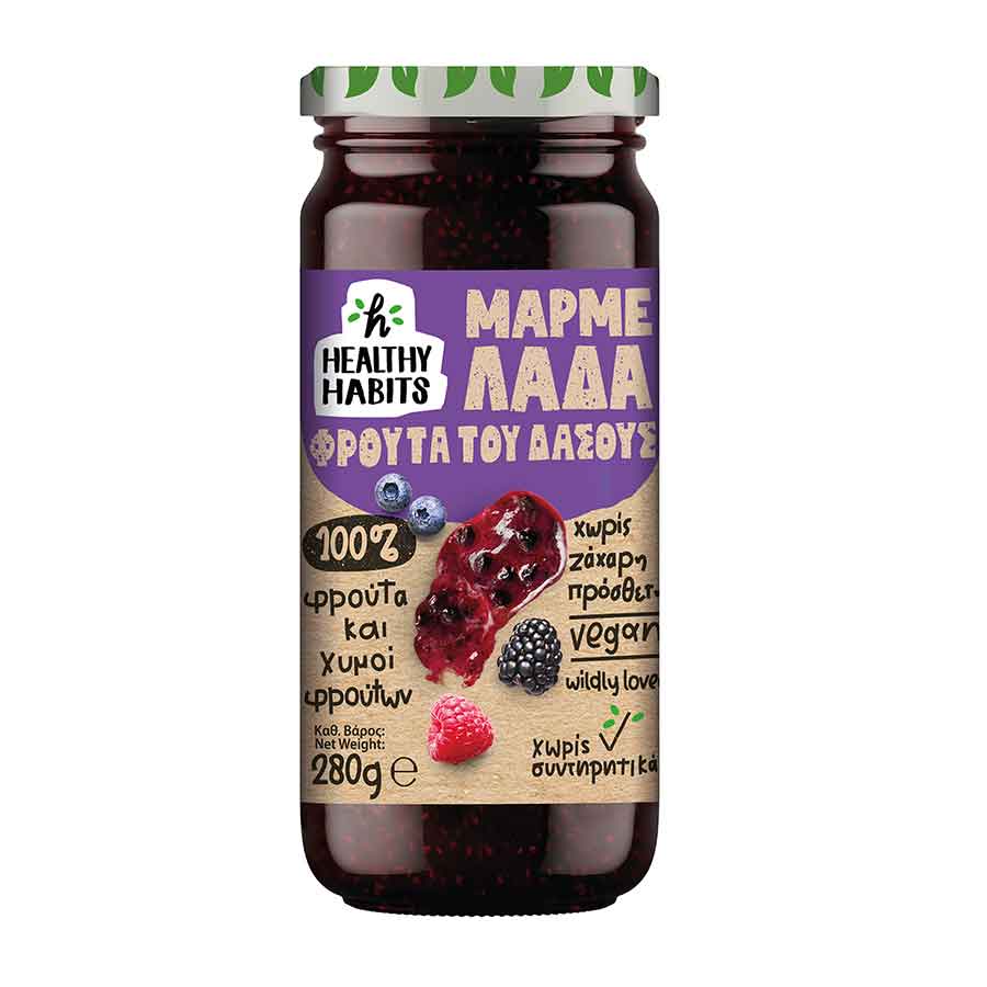 Healthy Habits Μαρμελάδα Φρούτα Του Δάσους 100% Φρούτα & Χυμοί Φρούτων 280γρ.