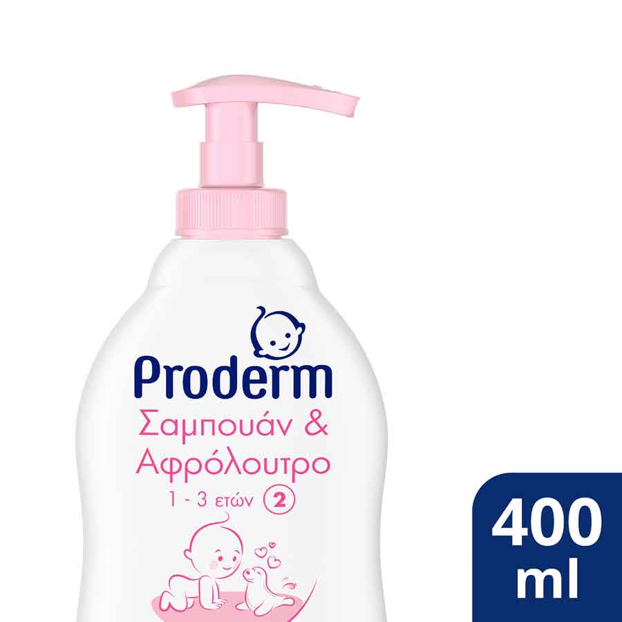 Proderm Παιδικό Σαμπουάν & Αφρόλουτρο 1-3Ετών 400ml.