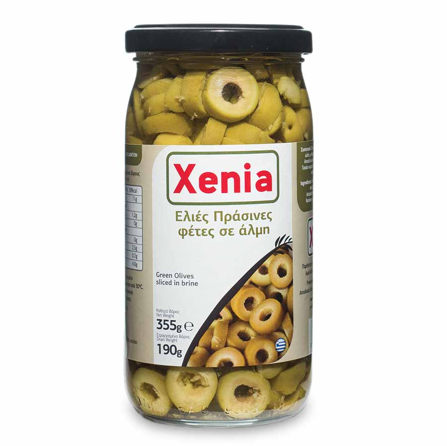 Xenia Ελιές Πράσινες Σε Φέτες Σε Άλμη 355γρ.