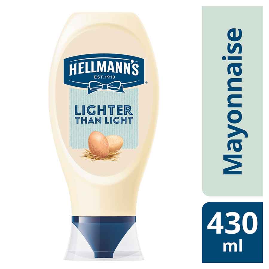 Hellmann's Μαγιονέζα 3% Λιπαρά Χωρίς Γλουτένη Top Down 430ml.