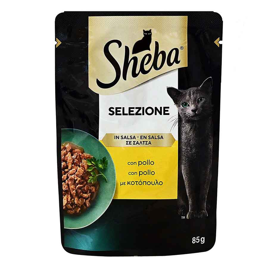 Sheba Γατοτροφή Κοτόπουλο Σε Σάλτσα 85γρ.