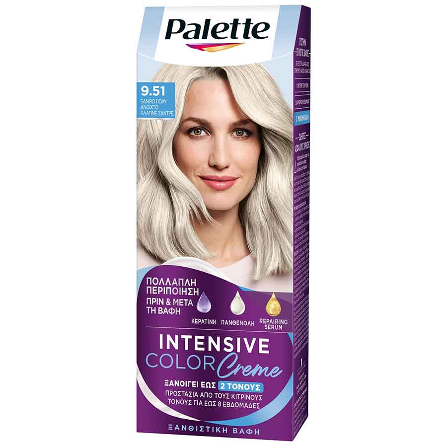 Schwarzkopf Palette Intensive Color Creme Βαφή Μαλλιών No9.51 Ξανθό Πολύ Ανοιχτό Πλατινέ Σαντρέ