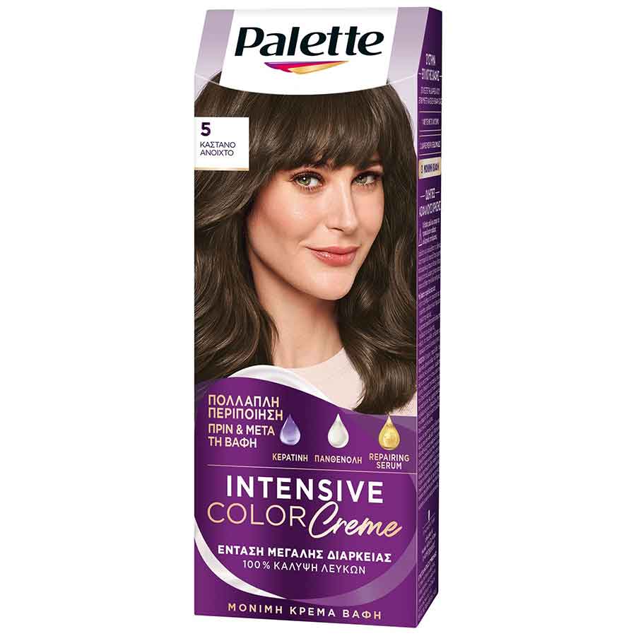 Schwarzkopf Palette Intensive Color Creme Βαφή Μαλλιών Nο5 Καστανό Ανοιχτό 