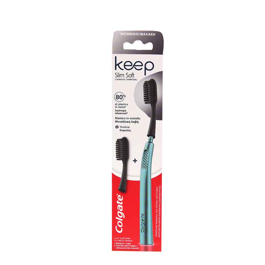 Colgate Οδοντόβουρτσα Slim Charcoal Μαλακή Starter Kit