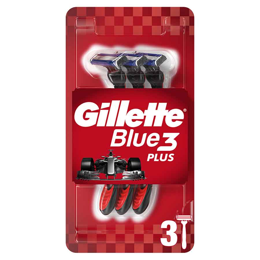 Gillette Blue3 Plus Red Ξυραφάκια Μιας Χρήσης 3τεμ.
