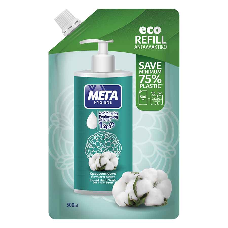 Μέγα Κρεμοσάπουνο Βαμβάκι Ανταλλακτικό 500ml.