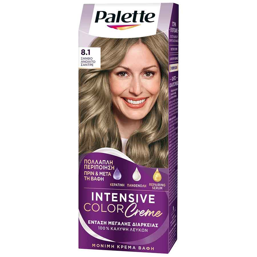 Schwarzkopf Palette Intensive Color Creme Βαφή Μαλλιών No8.1 Ξανθό Ανοιχτό Σαντρέ 
