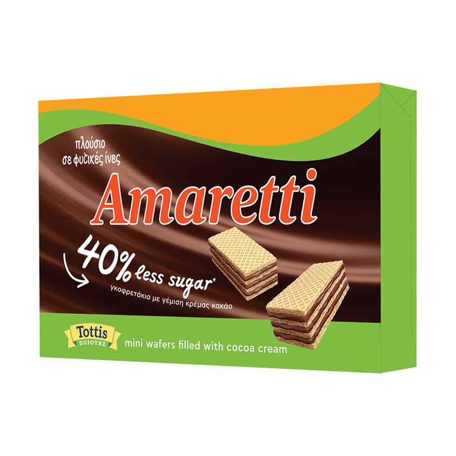 Amaretti Γκοφρέτες Με Λιγότερη Ζάχαρη 68γρ.