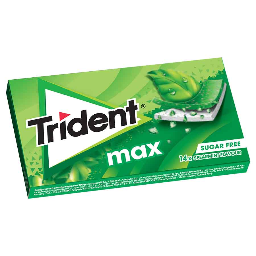 Trident Max Τσίχλες Δυόσμος 27γρ.