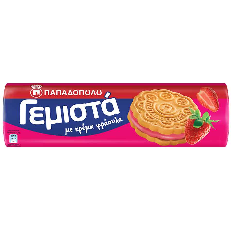 Παπαδοπούλου Μπισκότα Γεμιστά Φράουλα 200γρ.