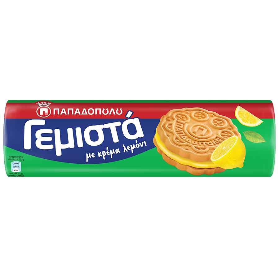 Παπαδοπούλου Μπισκότα Γεμιστά Λεμόνι 200γρ.