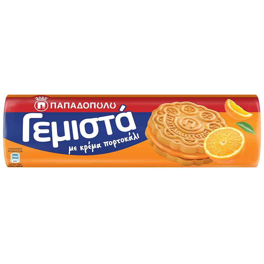 Παπαδοπούλου Μπισκότα Γεμιστά Πορτοκάλι 200γρ.