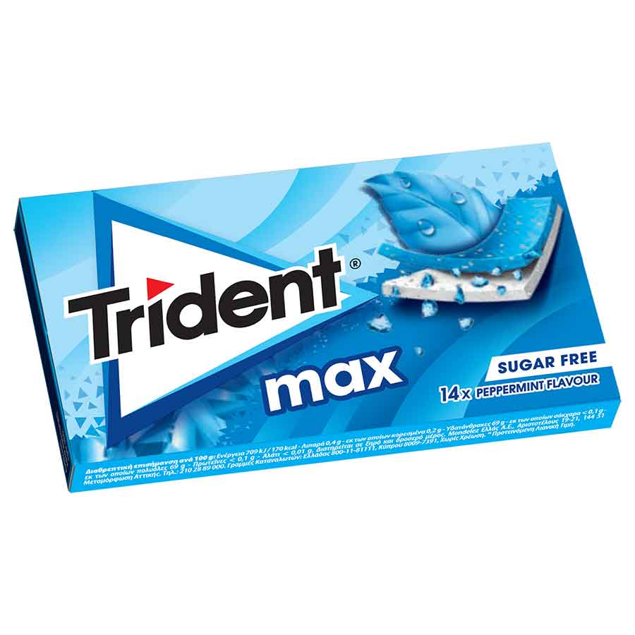 Trident Max Τσίχλες Μέντα 27γρ.