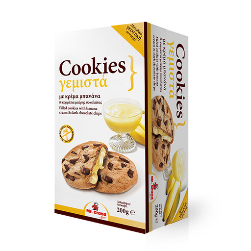 MrGrand Cookies Γεμιστά Με Κρέμα Μπανάνα 200γρ.