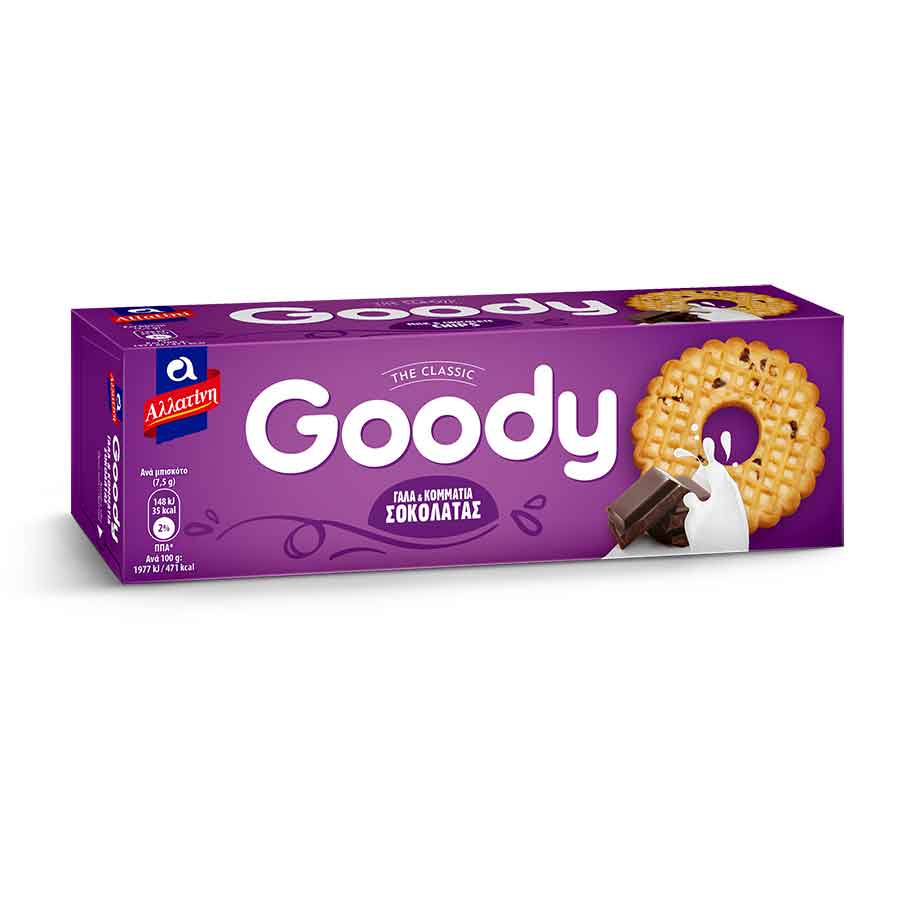 Αλλατίνη Goody Μπισκότα Γάλα & Κομμάτια Σοκολάτας 195γρ.