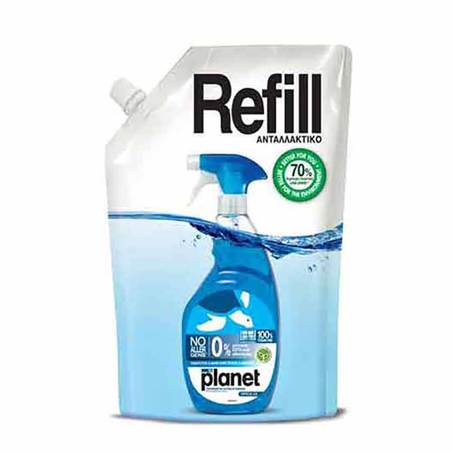 Planet Υγρό Τζαμιών Crystal Ice Ανταλλακτικό 750ml.
