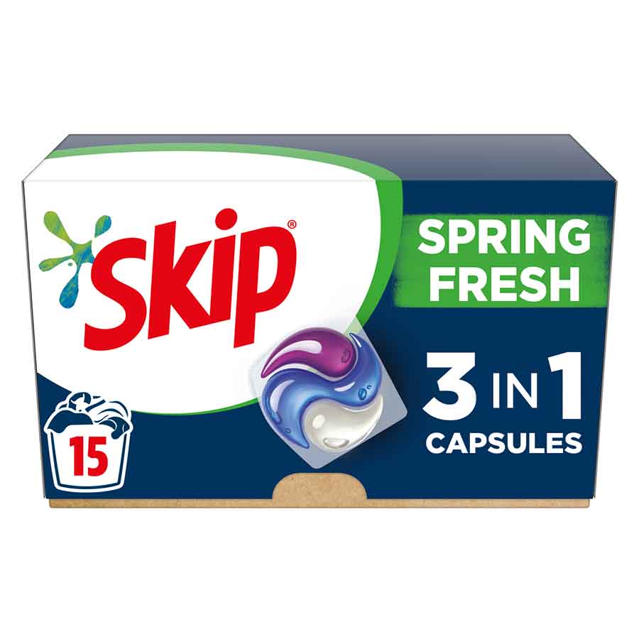 Skip Ultimate Trio Caps Απορρυπαντικό Πλυντηρίου Ρούχων Spring Fresh 15τεμ. 317γρ.