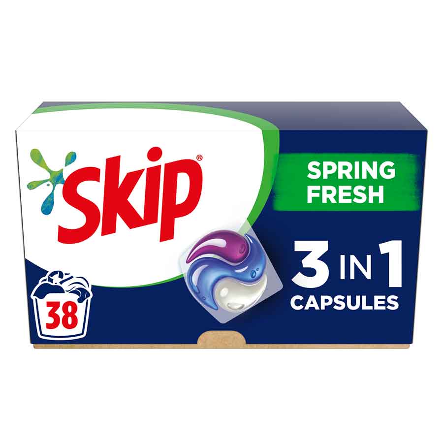 Skip Ultimate Trio Caps Απορρυπαντικό Πλυντηρίου Ρούχων Spring Fresh 38τεμ. 810γρ.