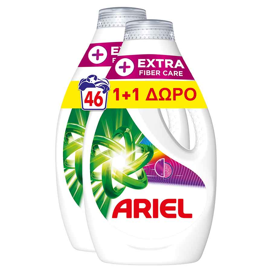 Ariel Υγρό Απορρυπαντικό Πλυντηρίου Ρούχων Fiber Care 23mez. 1,15lt. 1+1Δώρο