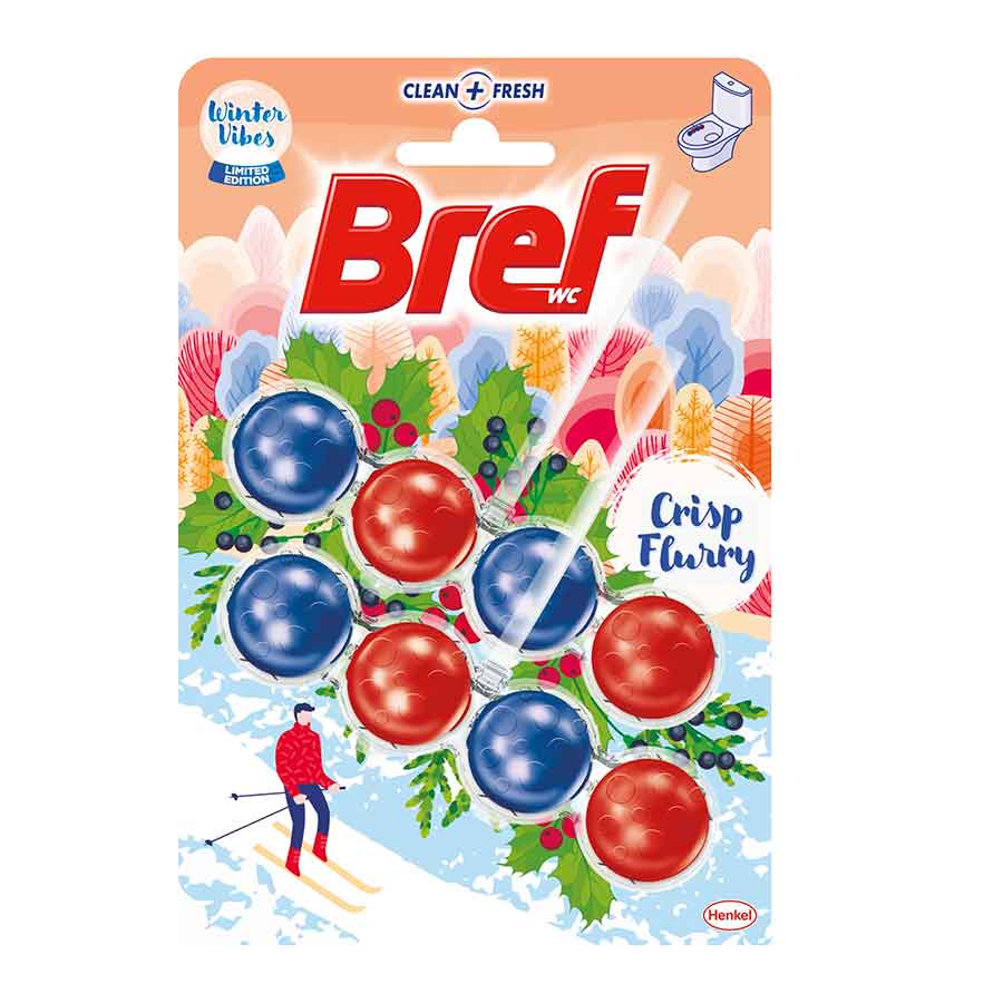 Bref Wc Block Duo Μπλοκ Τουαλέτας Crisp Flurry Winter Edition 2x50γρ.