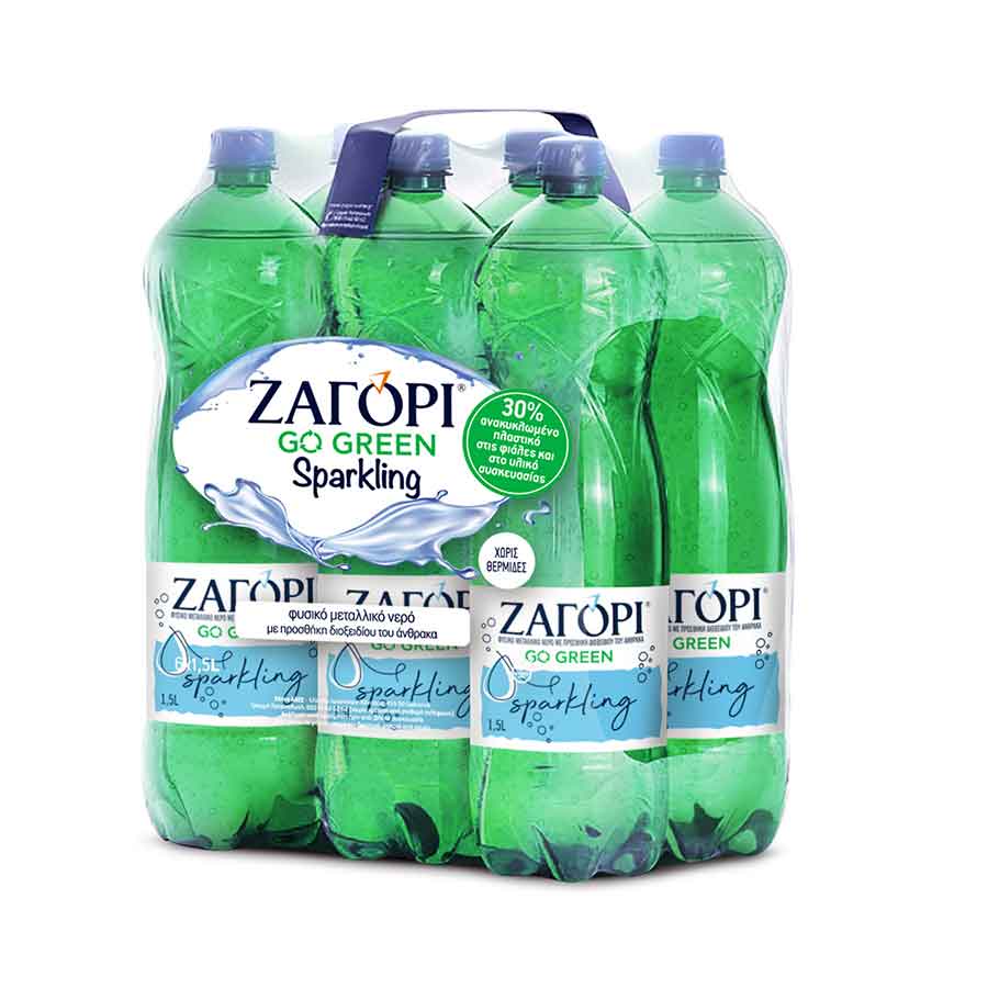 Ζαγόρι Go Green Ανθρακούχο Νερό 6x1,5lt.
