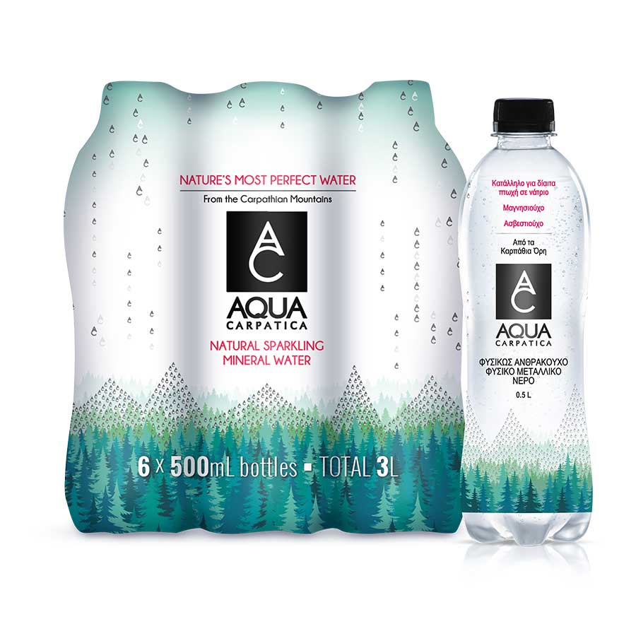 Aqua Carpatica Φυσικώς Ανθρακούχο Φυσικό Μεταλλικό Νερό 6x500ml. 