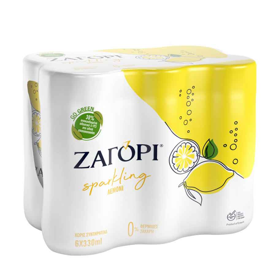 Ζαγόρι Ανθρακούχο Νερό Λεμόνι 6x330ml.