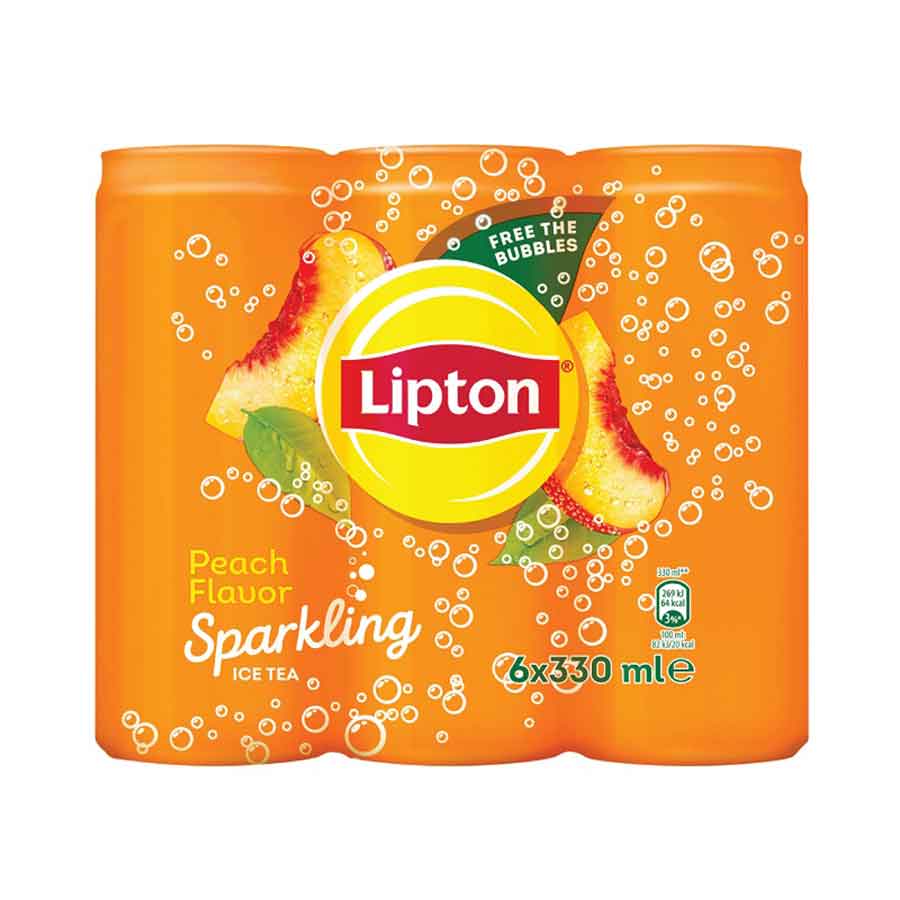 Lipton Sparkling Κρύο Τσάι Ανθρακούχο Ροδάκινο 6x330ml.