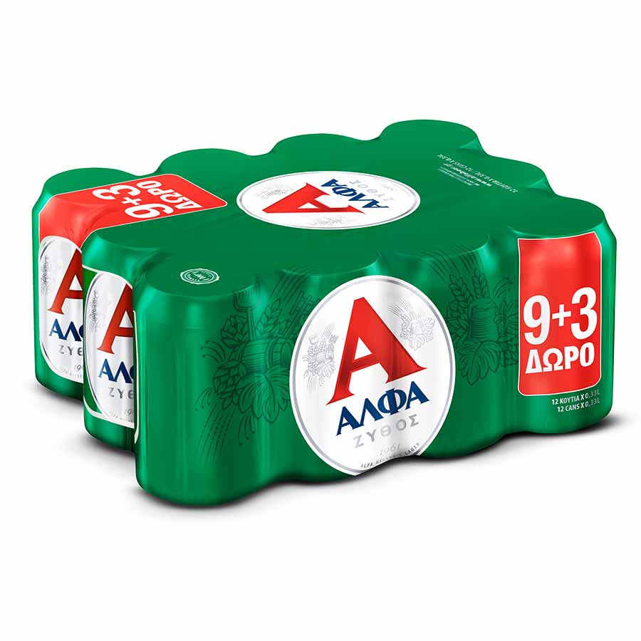 Άλφα Μπίρα Lager 330ml. 9+3Δώρο