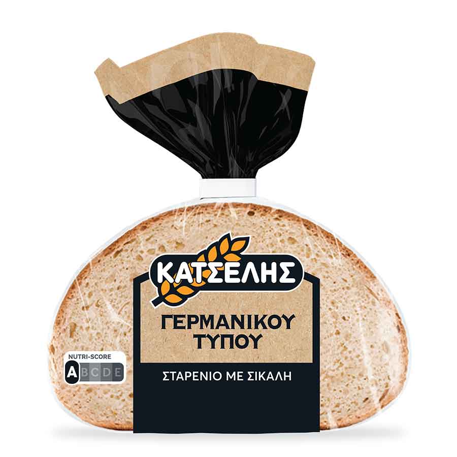 Κατσέλης Ψωμί Γερμανικού Τύπου Σταρένιο Με Σίκαλη Σε Φέτες 500γρ.