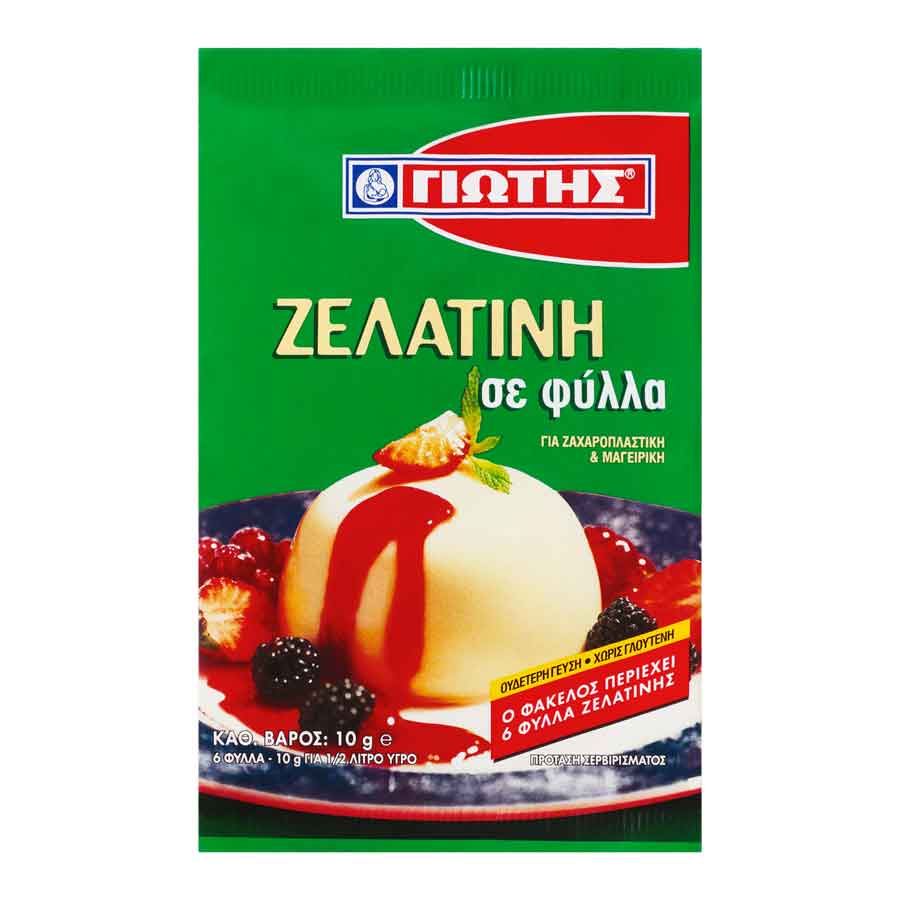 Γιώτης Ζελατίνη Σε Φύλλα Χωρίς Γλουτένη 10γρ.