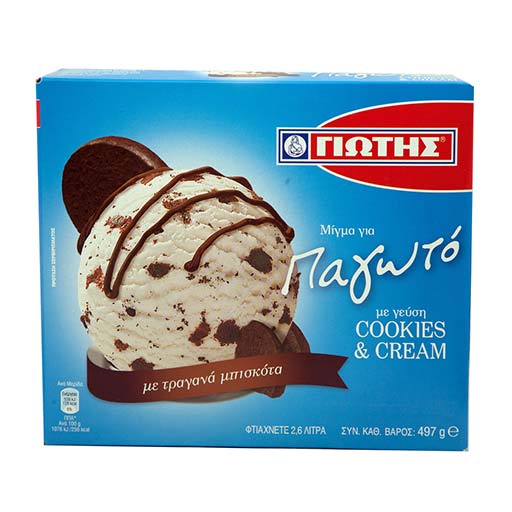 Γιώτης Μείγμα Για Παγωτό Cookies & Cream 497γρ.