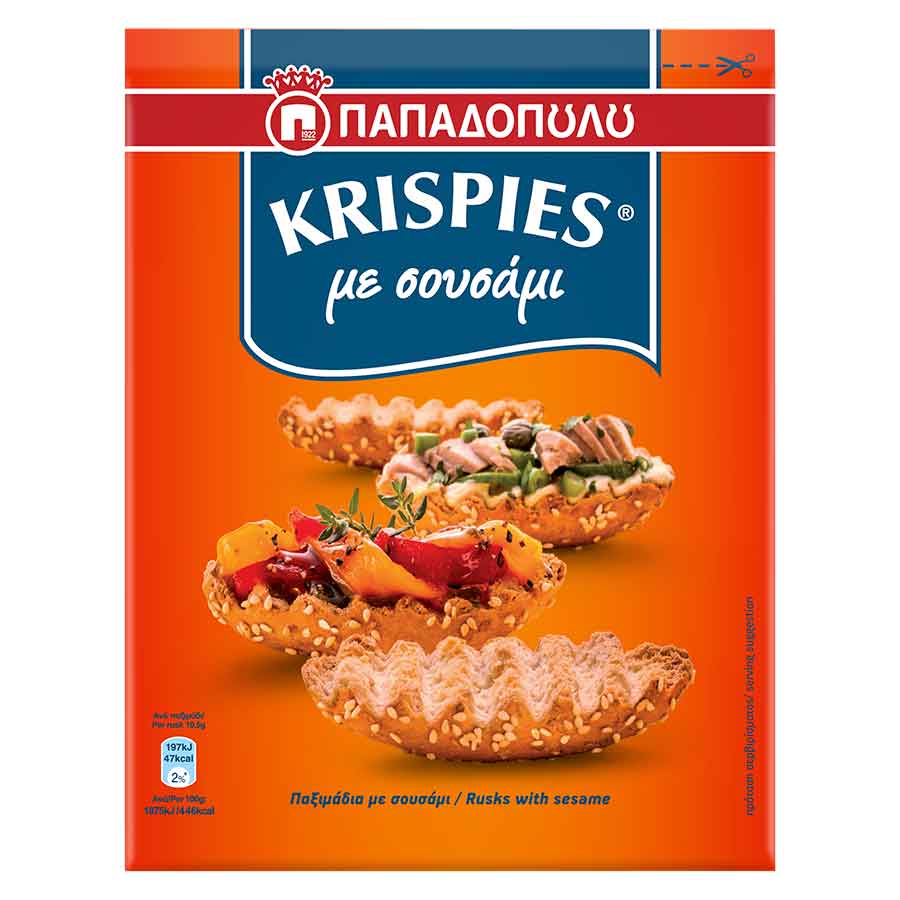 Παπαδοπούλου Krispies Παξιμάδια Με Σουσάμι 200γρ.