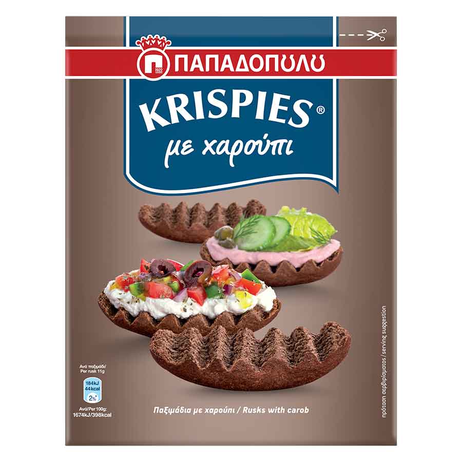 Παπαδοπούλου Krispies Παξιμάδια Με Χαρούπι 200γρ.