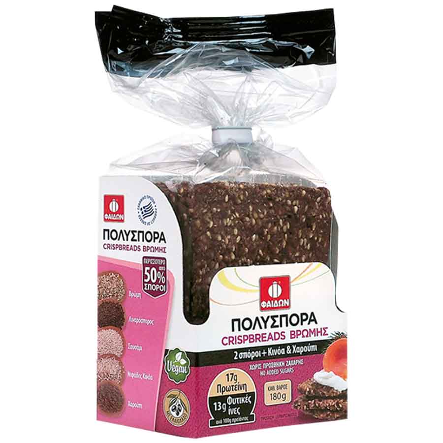 Φαίδων Crispbread Βρώμης Με Κινόα & Χαρούπι 180γρ.