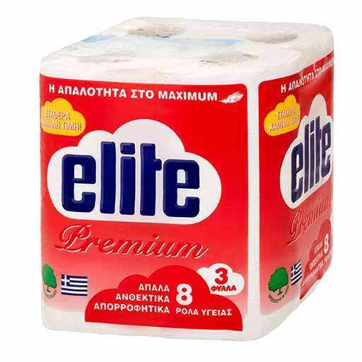 Elite Premium Χαρτί Υγείας 3Φύλλων 8τεμ. 600γρ.