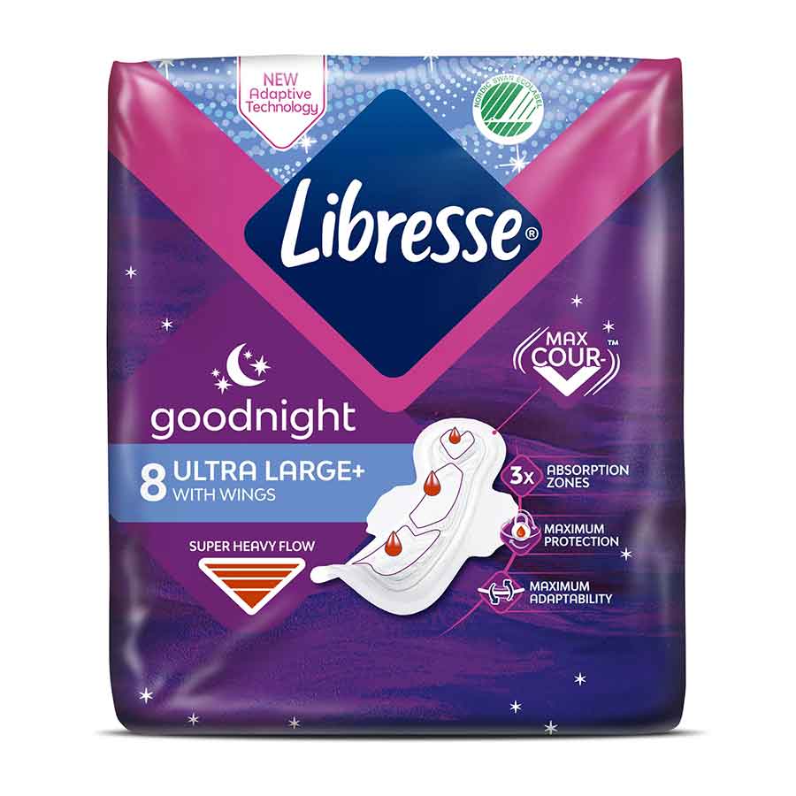 Libresse Σερβιέτες Ultra Night Wing Large+ 8τεμ. 