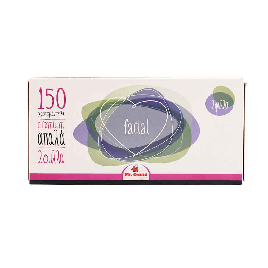MrGrand Χαρτομάντηλα Facial 2Φύλλων 150τεμ. 197γρ.