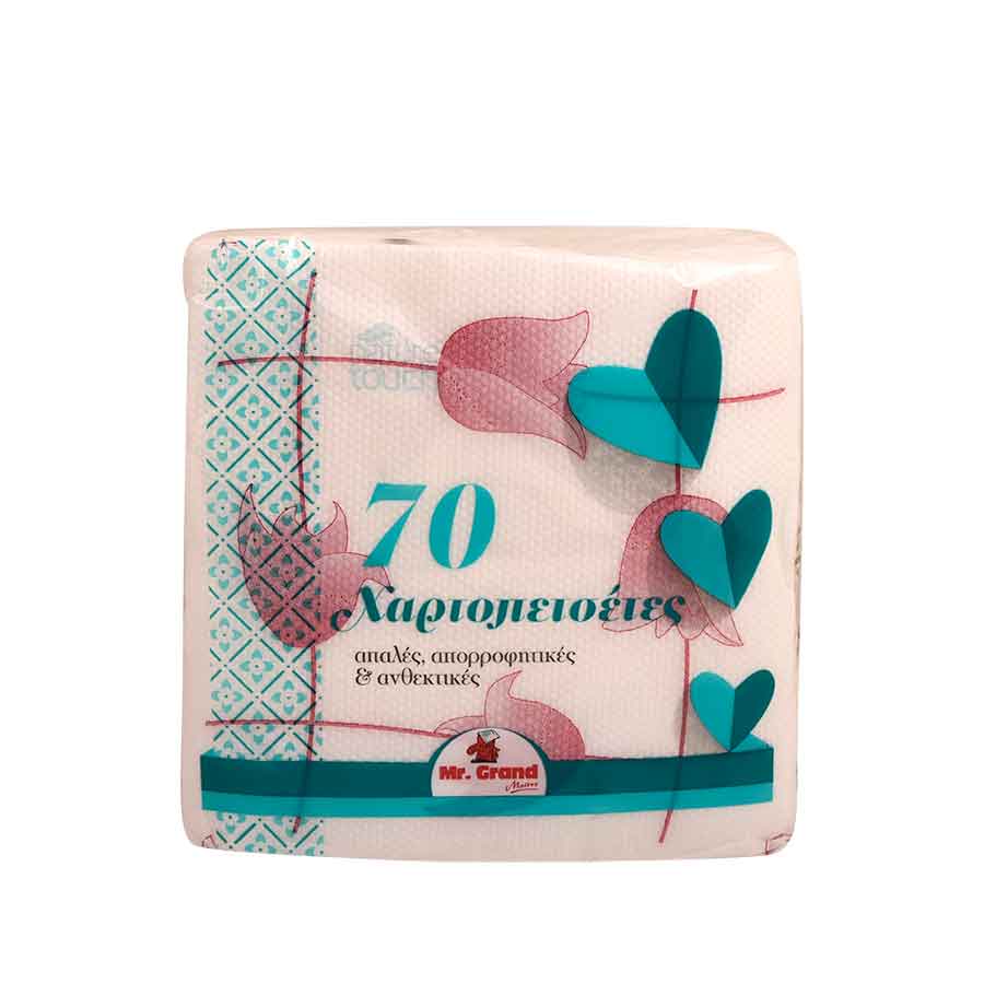 MrGrand Χαρτοπετσέτες Καρό 33x33cm. 70Φύλλα 130γρ.