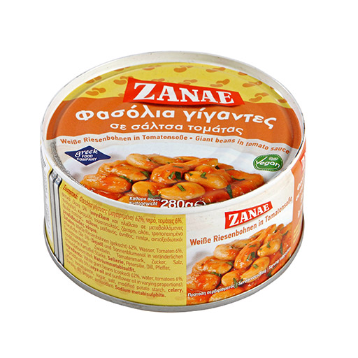 Zanae Φασόλια Γίγαντες Σε Σάλτσα Τομάτας 280γρ.