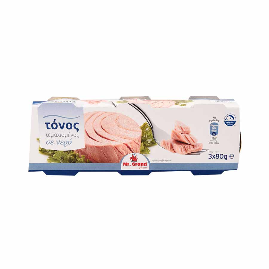 MrGrand Τόνος Σε Νερό 3x80γρ.