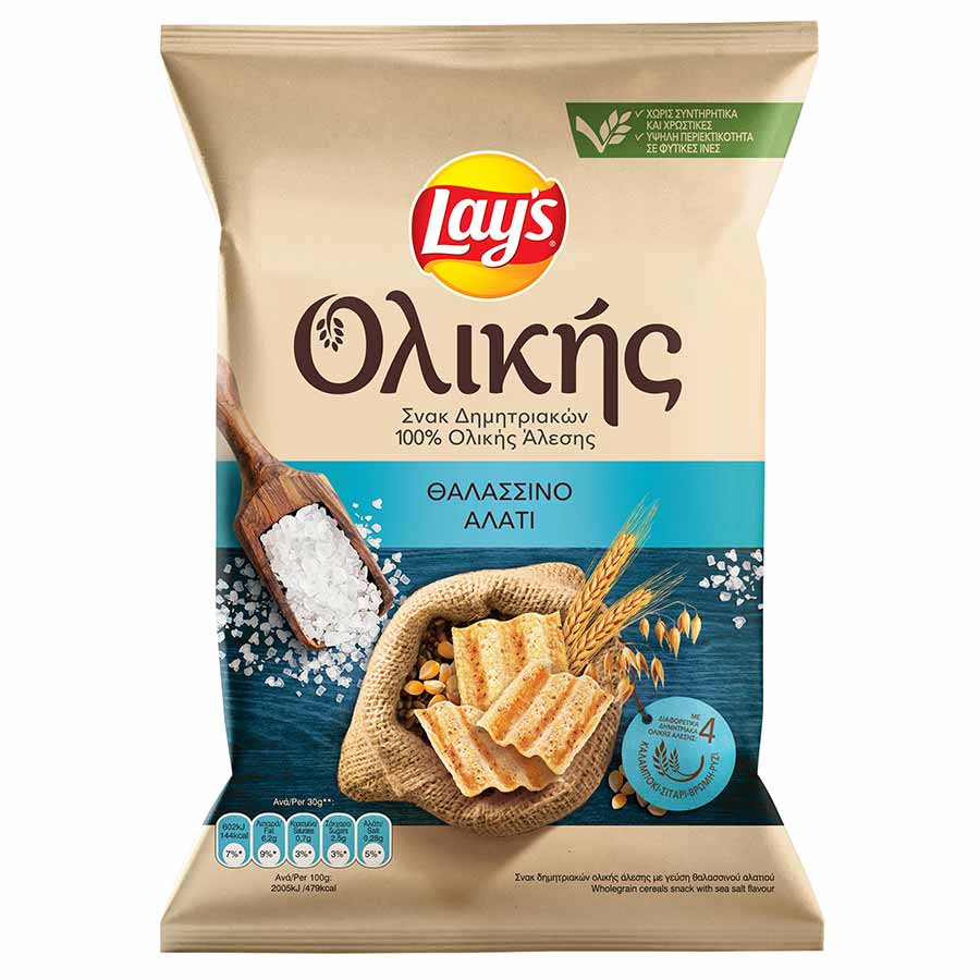 Lays Τσιπς Δημητριακών Ολικής Άλεσης Αλάτι 95γρ.