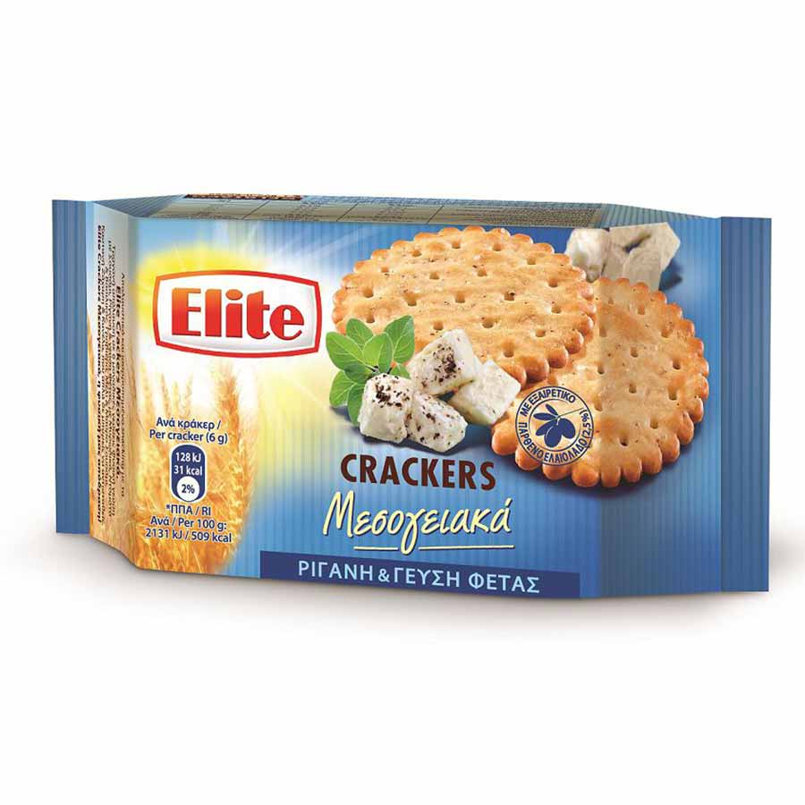 Elite Crackers Μεσογειακά Φέτα & Ρίγανη 105γρ.
